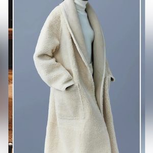 NWT Mackage Women's Hana 2-in-1 Leather Shearling Coat Cream Size M NO BELT